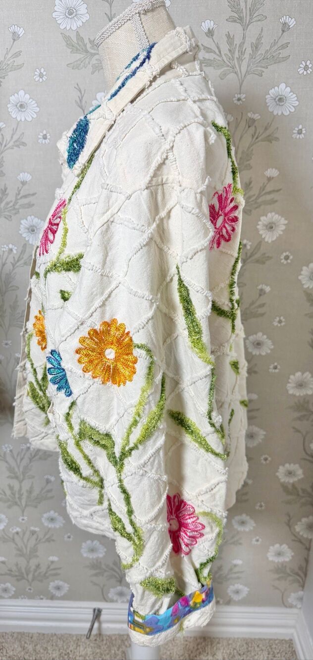 Tantrums Boho Embroidered Floral Textured Jacket - Picture 5 of 8